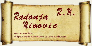 Radonja Mimović vizit kartica